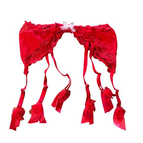 Victoria's Secret Red Lace Garter Belt - Size M/L - Picture 1 of 6